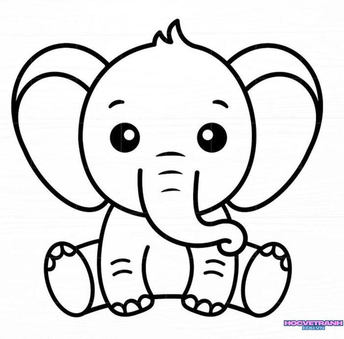 ảnh tranh tô màu con voi đẹp nhất