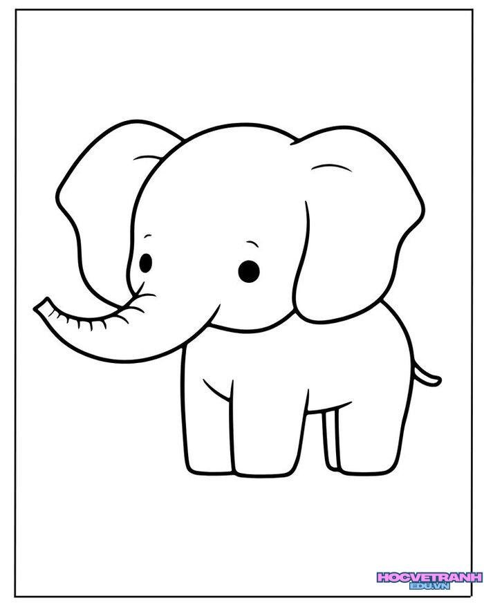 ảnh tranh tô màu con voi đẹp