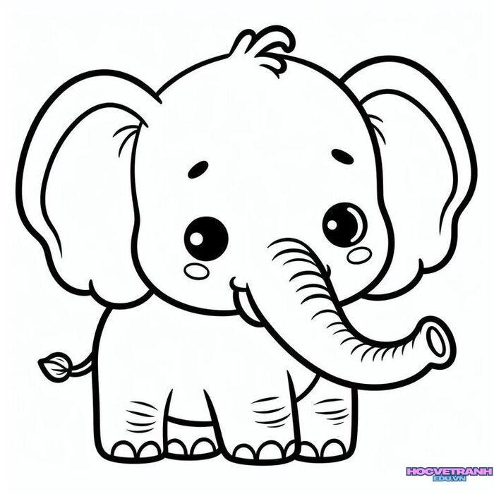 ảnh tranh tô màu con voi siêu đẹp