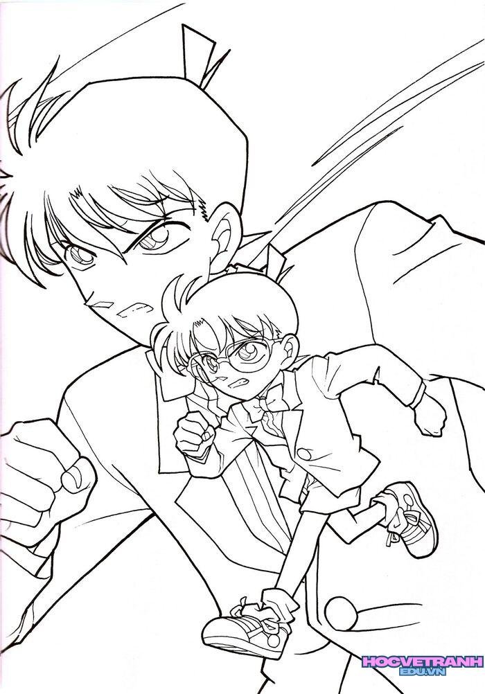 ảnh tranh tô màu conan ngầu nhất