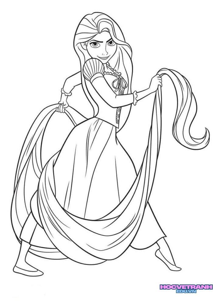 ảnh tranh tô màu công chúa cực cute