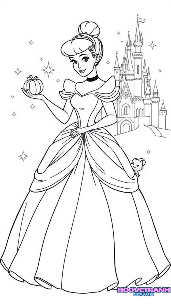 ảnh tranh tô màu công chúa đẹp nhất