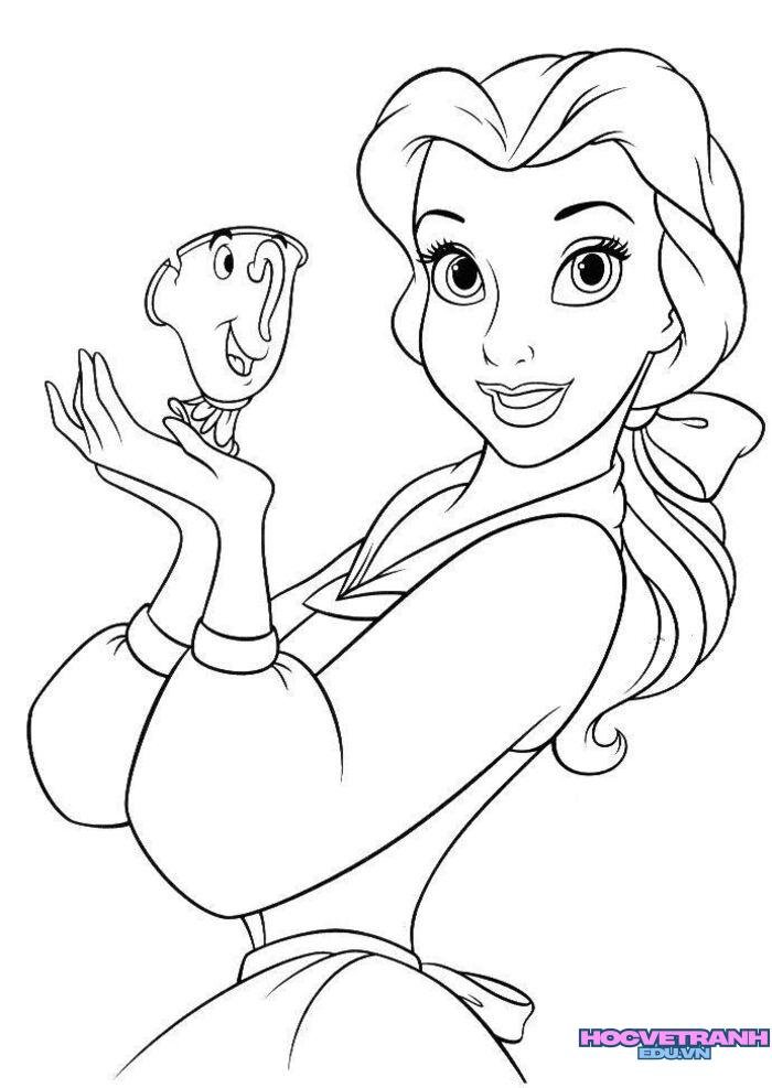 ảnh tranh tô màu công chúa siêu cute