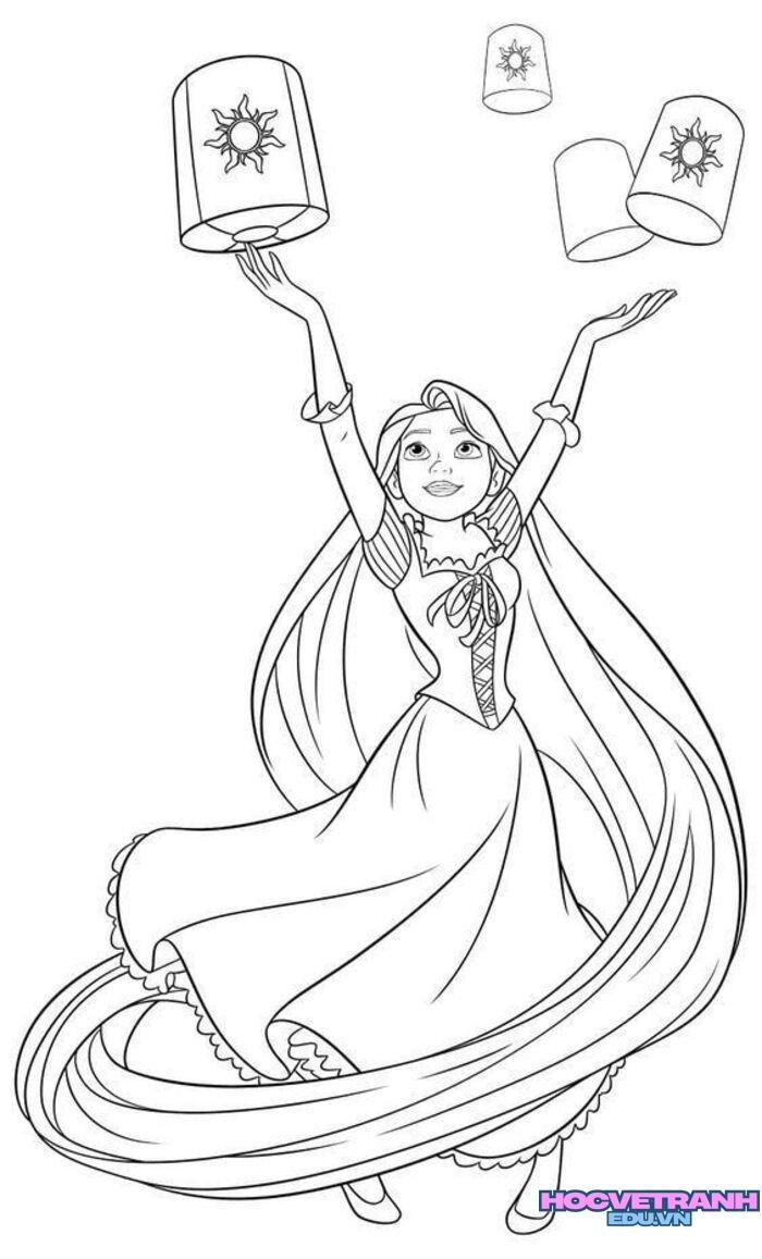 ảnh tranh tô màu công chúa siêu đẹp