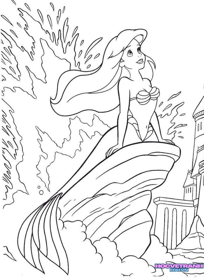 ảnh tranh tô màu công chúa siêu xinh