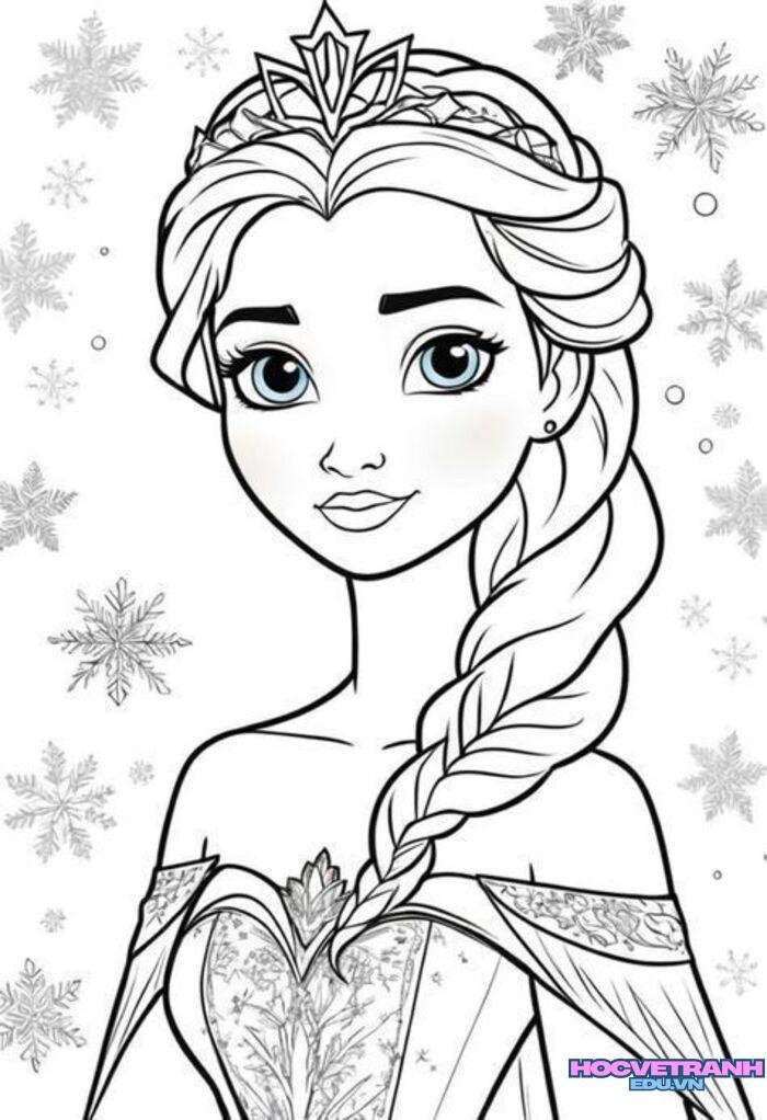 ảnh tranh tô màu công chúa xinh nhất