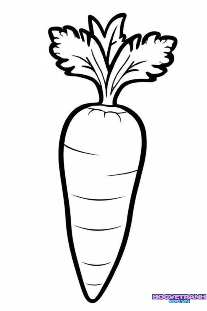 ảnh tranh tô màu củ cà rốt cực đáng yêu