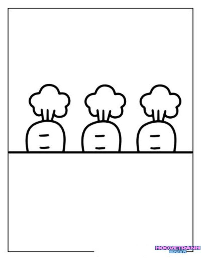 ảnh tranh tô màu củ cà rốt đẹp