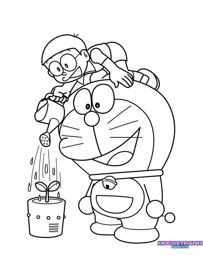 ảnh tranh tô màu doremon cực đẹp