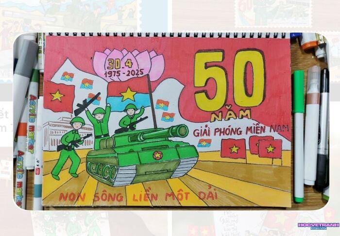 ảnh vẽ tranh giải phóng miền nam cực sáng tạo