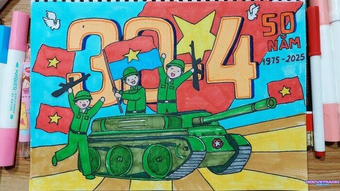 ảnh vẽ tranh giải phóng miền nam cực ý nghĩa