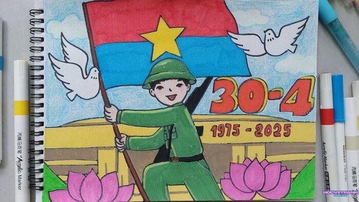 ảnh vẽ tranh giải phóng miền nam đẹp sáng tạo
