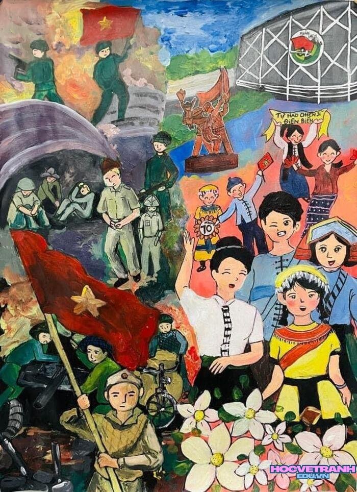 ảnh vẽ tranh giải phóng miền nam siêu đẹp