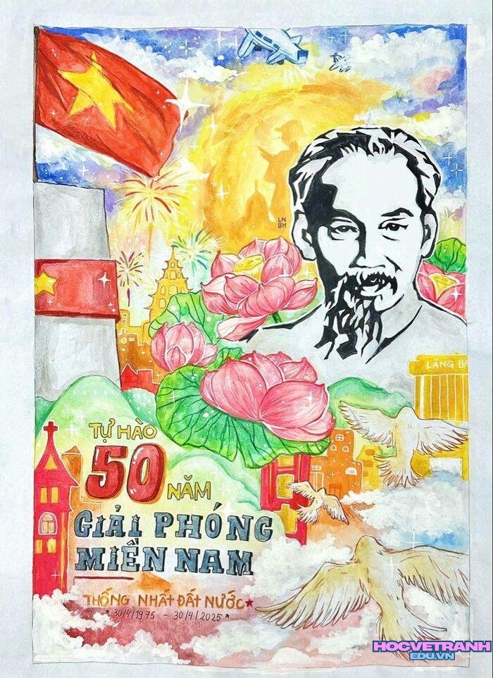 ảnh vẽ tranh giải phóng miền nam siêu xinh