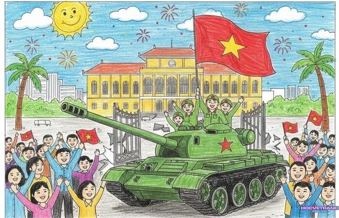 ảnh vẽ tranh giải phóng miền nam
