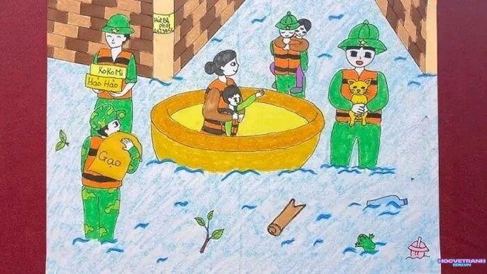 ảnh vẽ tranh giúp đỡ người nghèo cực xinh