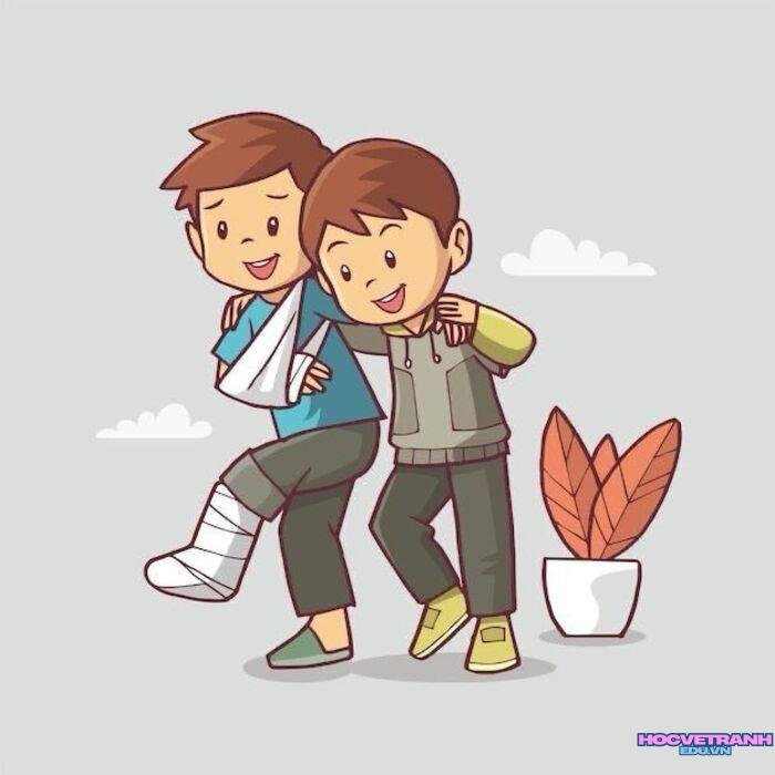 ảnh vẽ tranh giúp đỡ người nghèo dễ vẽ