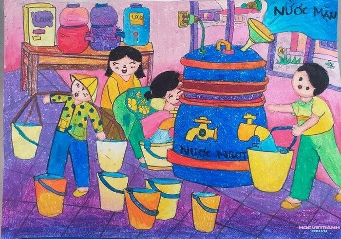 ảnh vẽ tranh giúp đỡ người nghèo đẹp