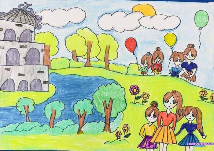 ảnh vẽ tranh hồ gươm cực ý nghĩa