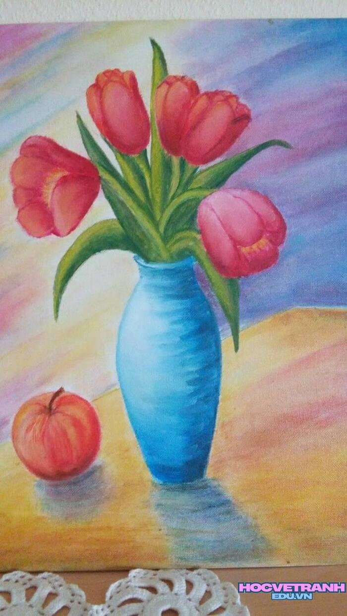 ảnh vẽ tranh hoa