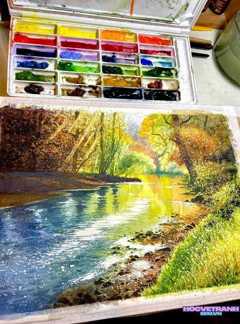 ảnh vẽ tranh màu nước