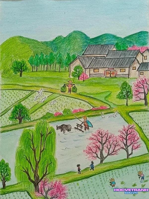 ảnh vẽ tranh mùa xuân