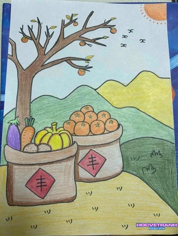 cách vẽ phong cảnh mùa thu đơn giản