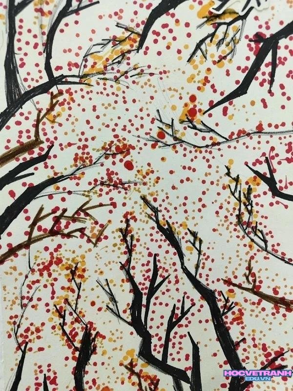 cảnh vẽ tranh mùa thu đơn giản