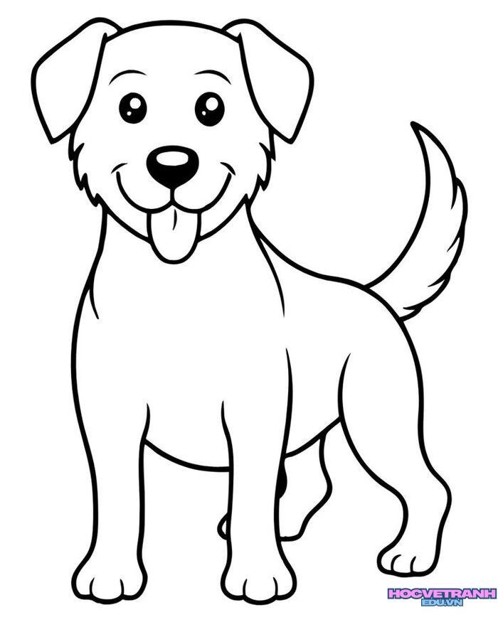 hình ảnh tranh tô màu con chó cực yêu