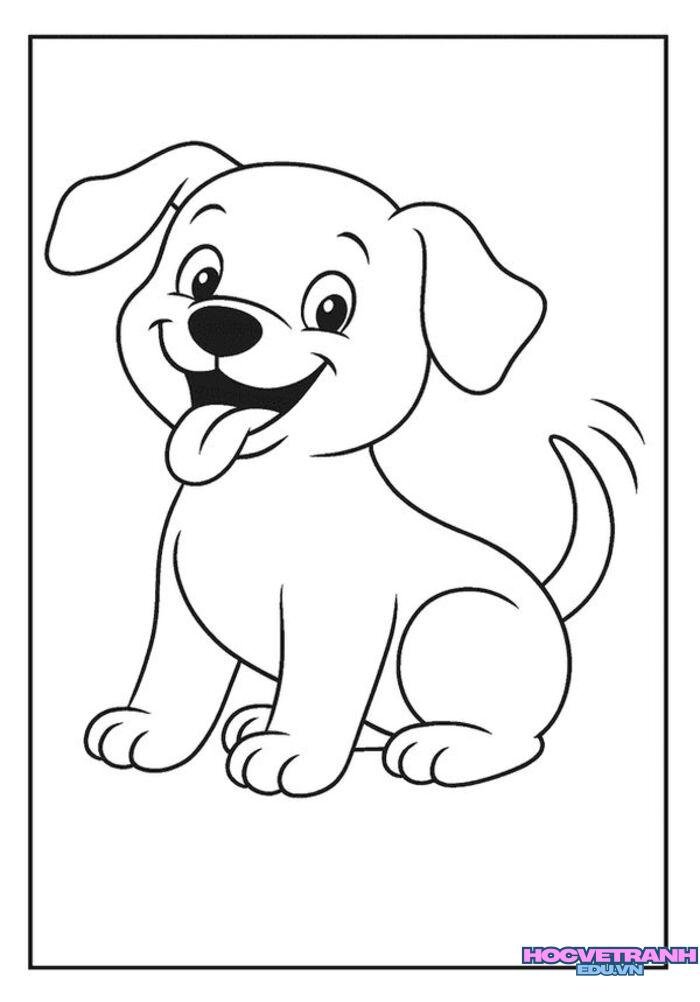 hình ảnh tranh tô màu con chó siêu yêu