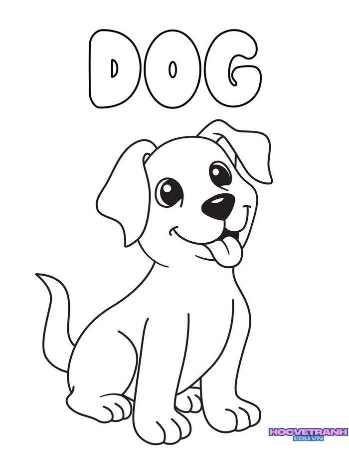 hình ảnh tranh tô màu con chó yêu nhất