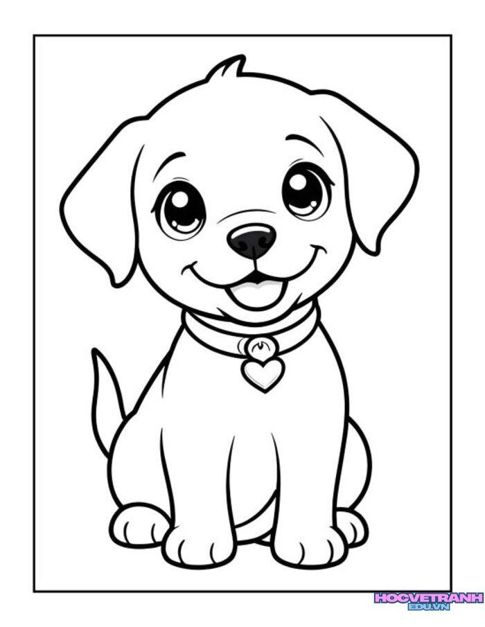 hình ảnh tranh tô màu con chó