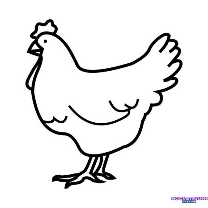 hình ảnh tranh tô màu con gà