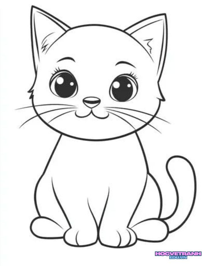 hình ảnh tranh tô màu con mèo đẹp