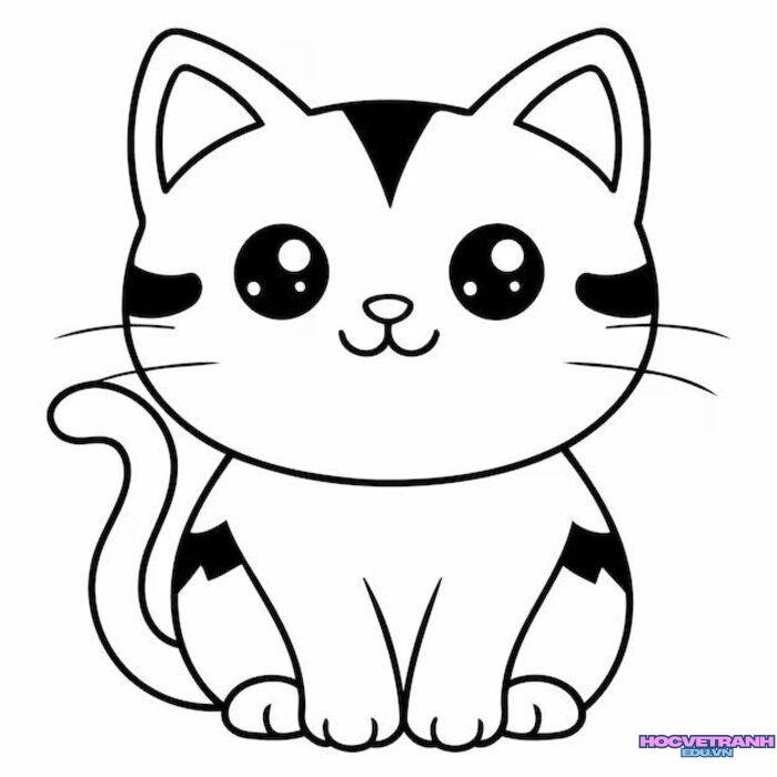 hình ảnh tranh tô màu con mèo xinh
