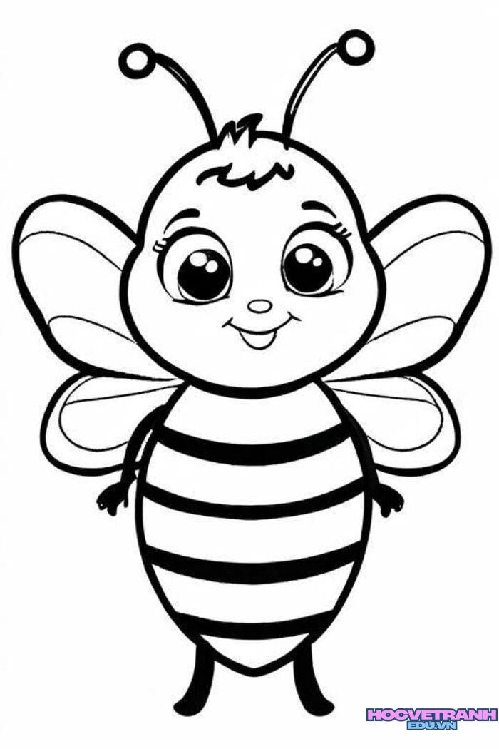 hình ảnh tranh tô màu con ong cực đẹp