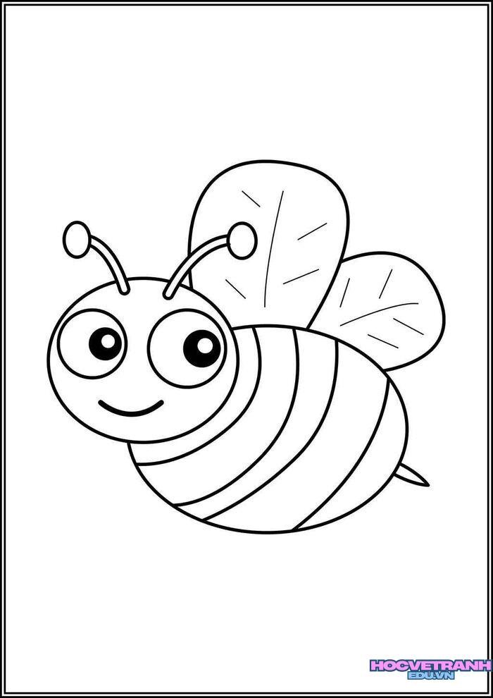 hình ảnh tranh tô màu con ong cute nhất