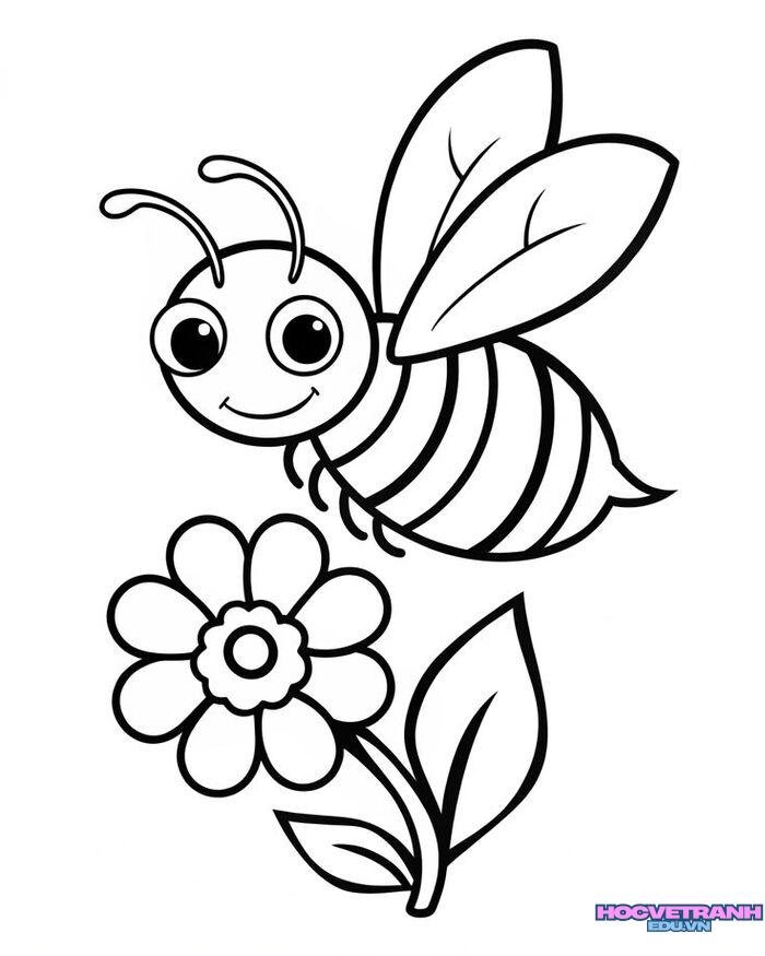 hình ảnh tranh tô màu con ong đẹp xinh