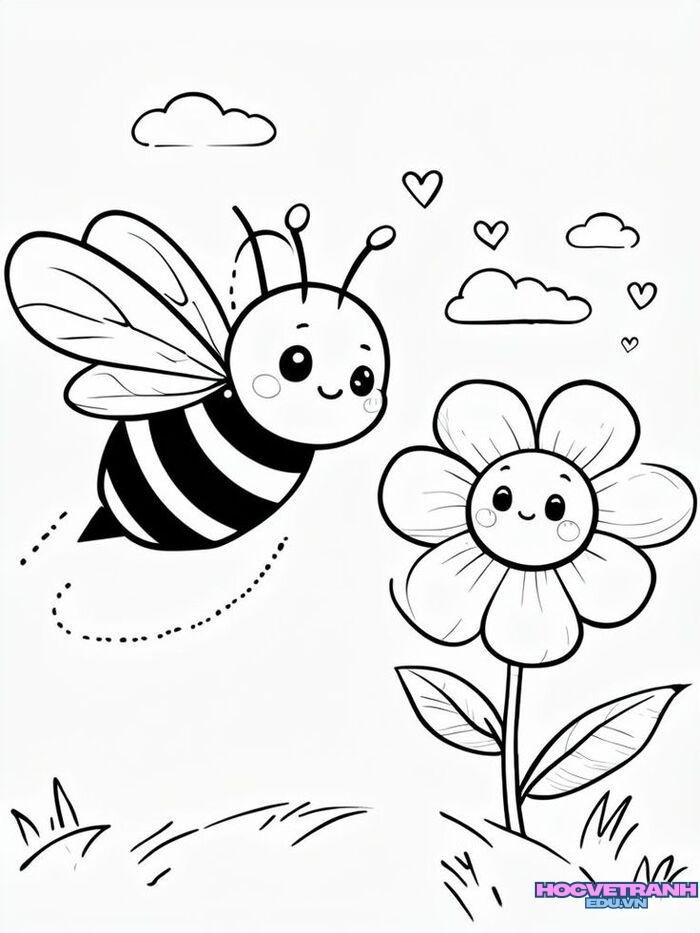hình ảnh tranh tô màu con ong đẹp