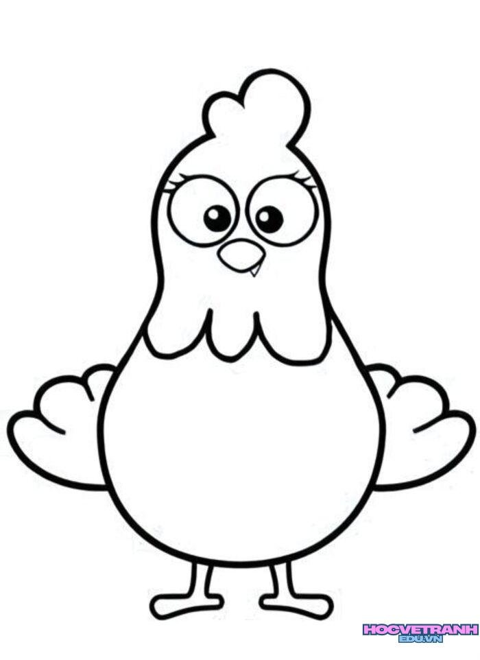 hình ảnh tranh tô màu con vật gà