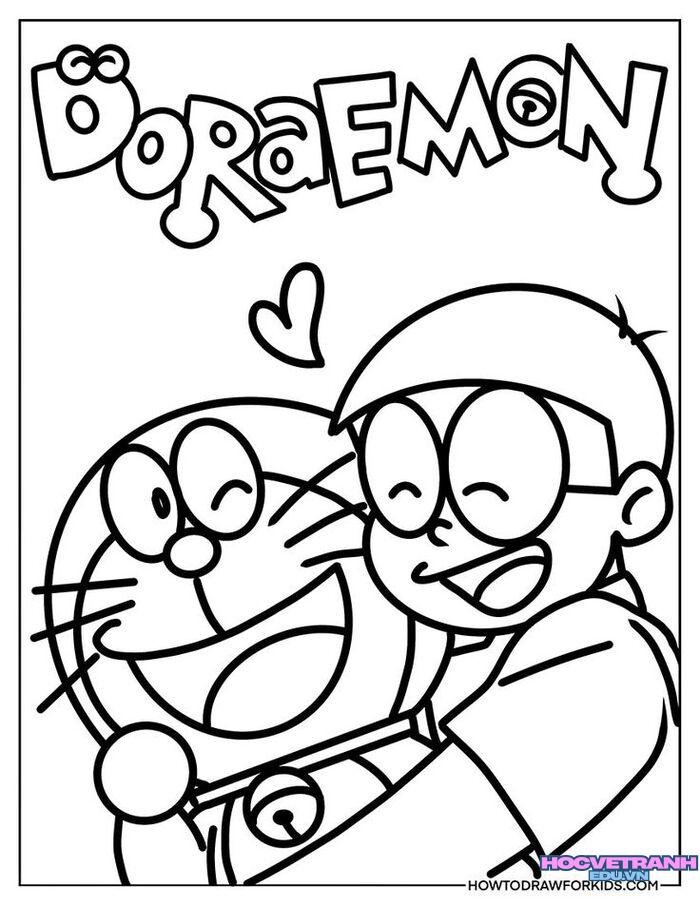 hình ảnh tranh tô màu doremon đẹp