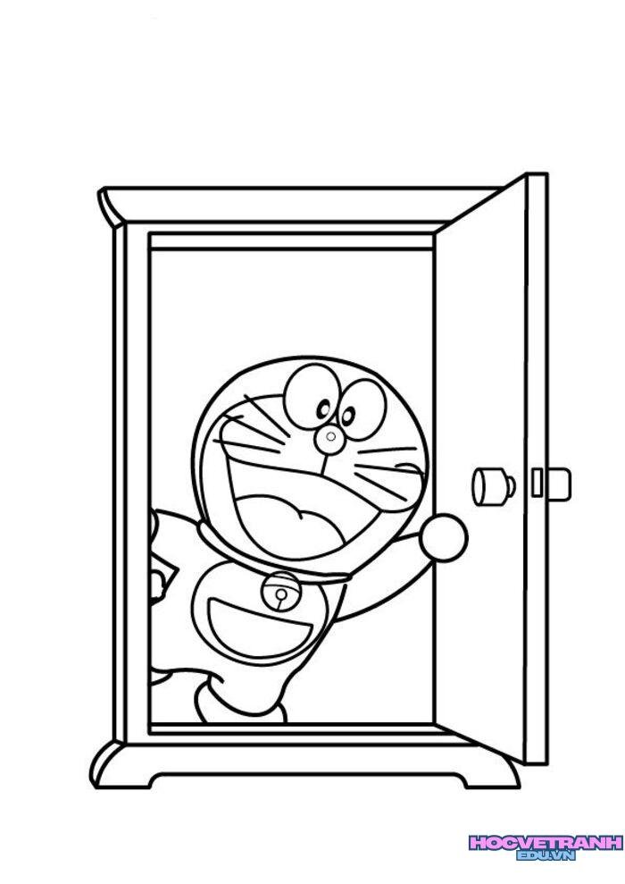 hình ảnh tranh tô màu doremon