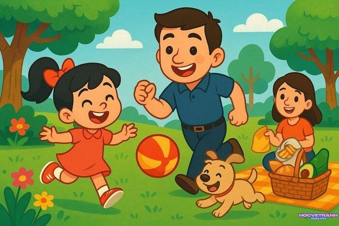 hình ảnh vẽ tranh gia đình cực xinh