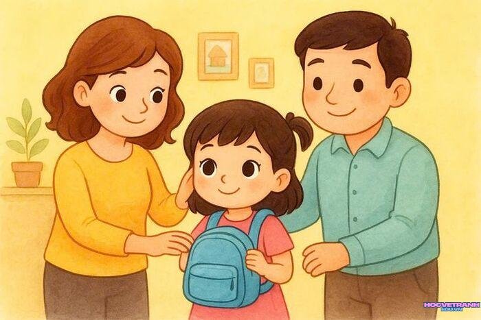 hình ảnh vẽ tranh gia đình xinh nhất
