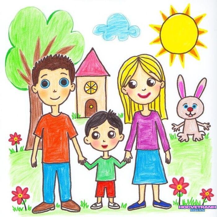 hình ảnh vẽ tranh gia đình