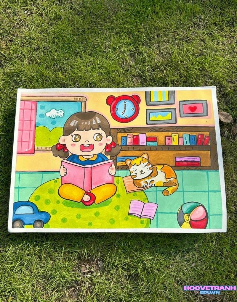 hinh ảnh vẽ tranh góc học tập