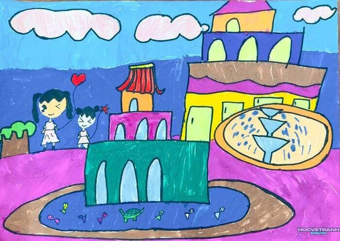 hình ảnh vẽ tranh hồ gươm