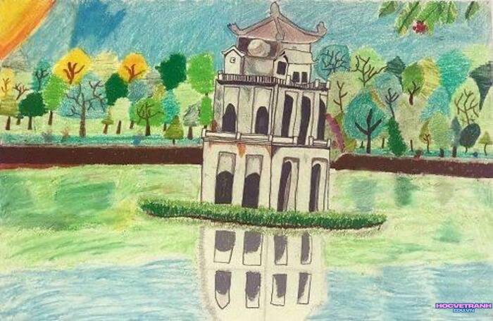 hình ảnh vẽ tranh hồ gươm cực đẹp