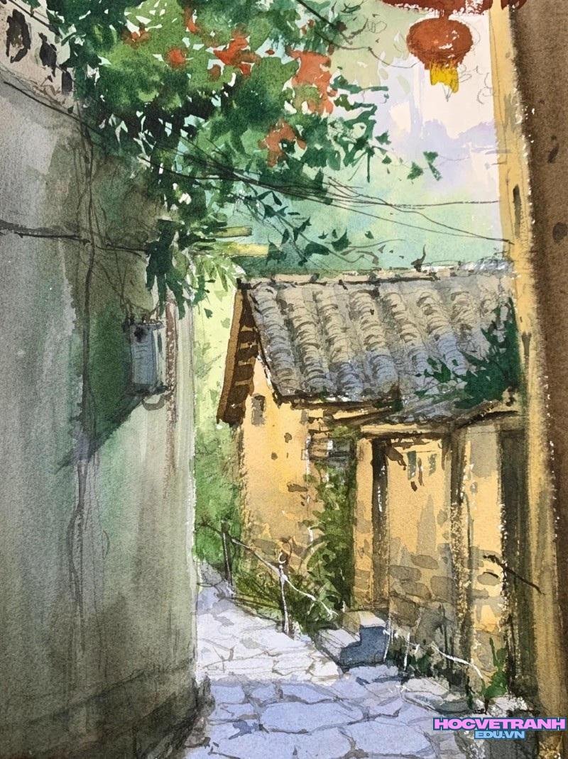 hinh ảnh vẽ tranh màu nước