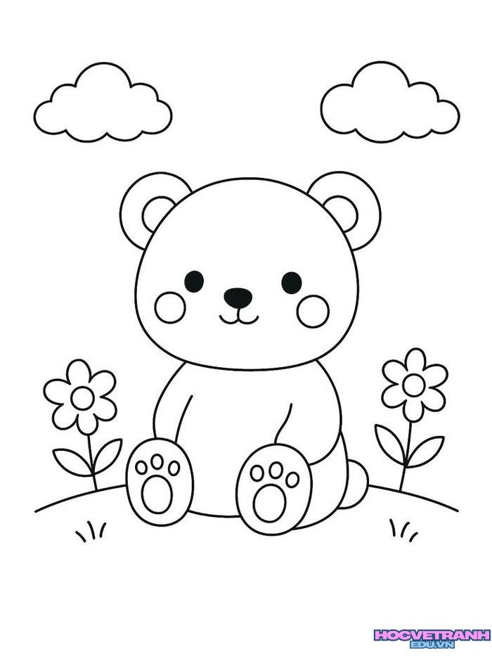 hình tranh tô màu con gấu đẹp nhất